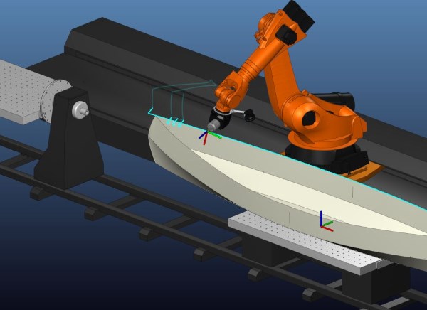 Robotmaster robot machining with linear track